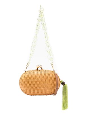 SERPUI Olivine tassel-detail wicker bag - Brown