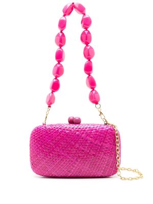 SERPUI Rose woven clutch bag - Pink