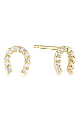 Set & Stones Alpine Diamond Horseshoe Stud Earrings in Yellow Gold