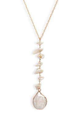 Set & Stones Cortez Freshwater Pearl Y Necklace in Gold