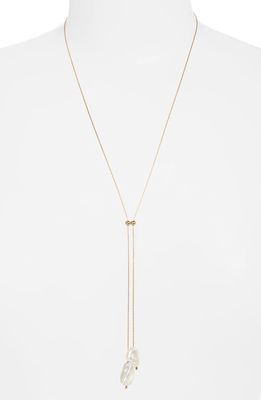 Set & Stones Elliatt Freshwater Pearl Lariat Necklace in Gold