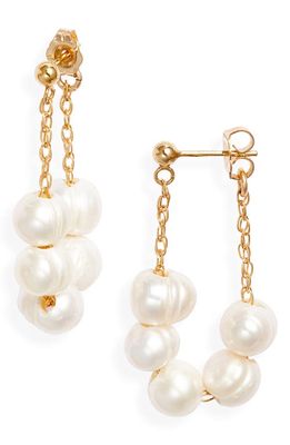 Set & Stones Gianna Freshwater Pearl Front/Back Earrings in Gold