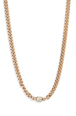 Set & Stones Kelcie Cubic Zirconia Cuban Chain Necklace in Gold
