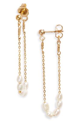 Set & Stones Margaret Freshwater Pearl Front/Back Earrings in Gold