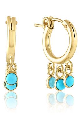 Set & Stones Phoenix Synthetic Turquoise Hoop Earrings in Gold