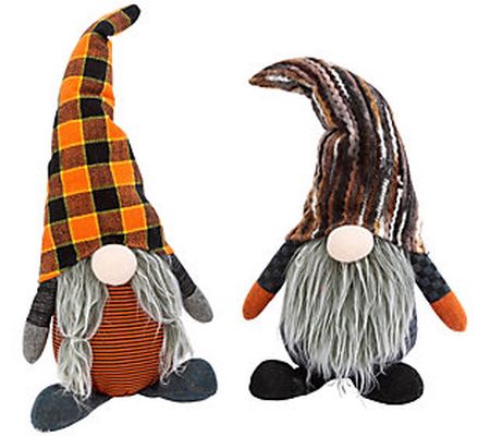 Set of 2, 12-in Plush Halloween Gnome Figurine by Gerson Co