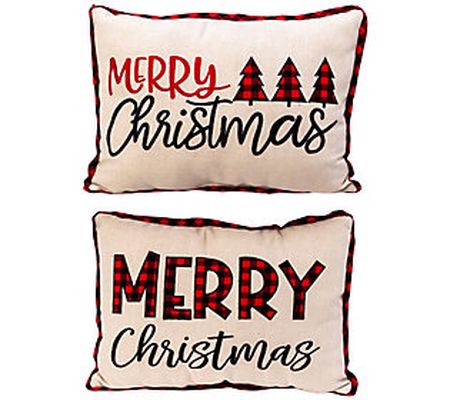 Set of 2 20-in L Fabric Merry Christmas Pillows by Gerson Co