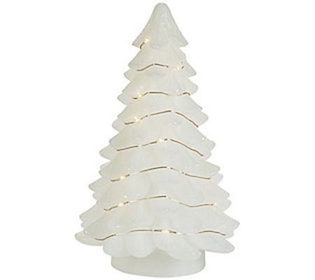 Set of 2 9.05-in H Lighted White Christmas Tree by Gerson Co