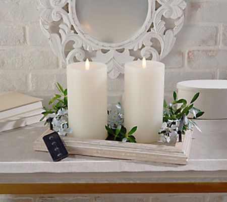 Set of 2 "Candlelight" 4x8 Candles with Remote by Valerie
