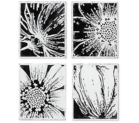 Set of 4 Black & White Metal Wall Art by Gerson Co.