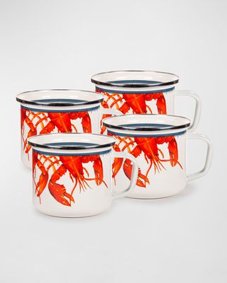 Set of 4 Lobster Grande Mugs