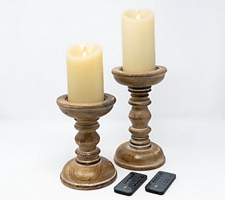 Set of Two Dual-Sided Candle Holders with Two L uminara Candles