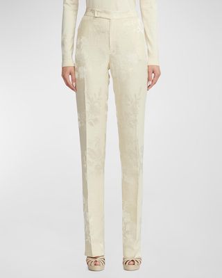 Seth Floral Jacquard Suiting Trousers