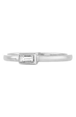 Sethi Couture Baguette Diamond Ring in White Gold