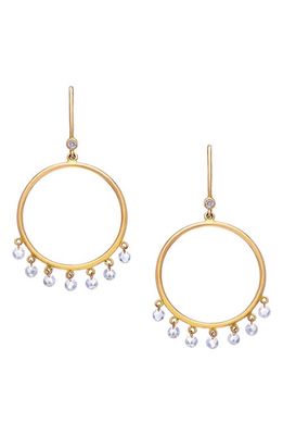 Sethi Couture Cien Diamond Circle Drop Earrings in Yellow