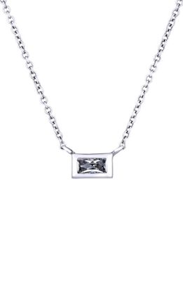 Sethi Couture Diamond Bezel Pendant Necklace in White Gold
