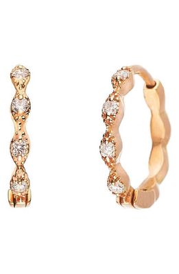 Sethi Couture Eleanor Diamond Huggie Hoop Earrings in Rose Gold
