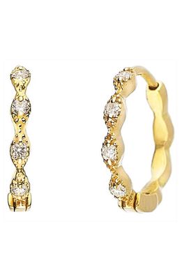 Sethi Couture Eleanor Diamond Huggie Hoop Earrings in Yellow Gold