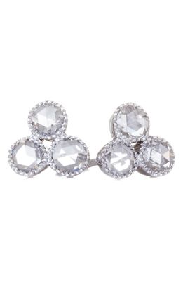 Sethi Couture Grace Rose Cut Diamond Stud Earrings in White Gold/Diamond