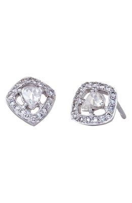 Sethi Couture Rose-Cut Diamond Stud Earrings in White Gold/Diamond