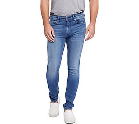 Seven7 Men's Super Slim 5-Pocket Jeans in Peaco ck Wash