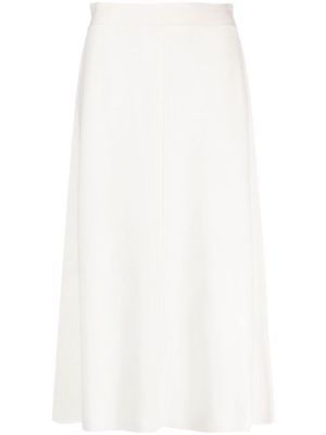 Seventy A-line wool midi skirt - White