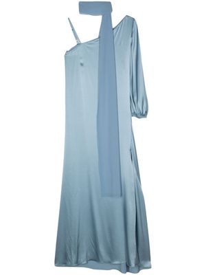 Seventy asymmetric satin maxi dress - Blue