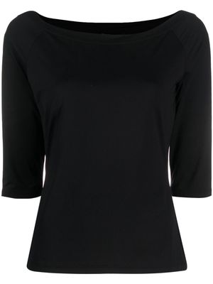 Seventy boat-neck jersey blouse - Black