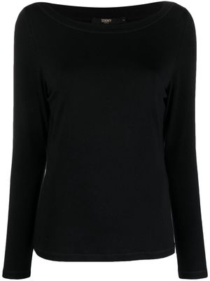 Seventy boat-neck long-sleeve T-shirt - Black