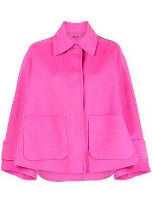 Seventy concealed-fastening long-sleeved coat - Pink