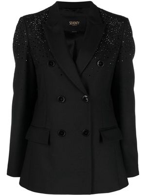 Seventy crystal-embellished peak-lapels blazer - Black