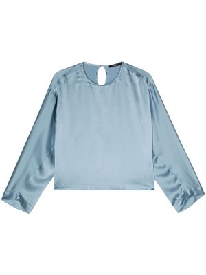 Seventy drop-shoulder satin-finish blouse - Blue