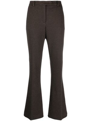 Seventy flared houndstooth trousers - Brown