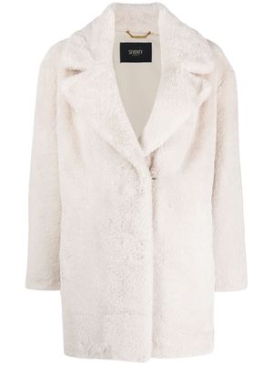 Seventy fleece-texture single-breasted coat - Neutrals