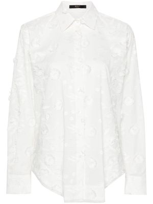 Seventy floral-embroidered cotton shirt - White