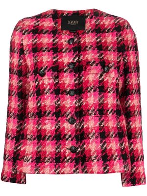 Seventy houndstooth tweed jacket - Pink