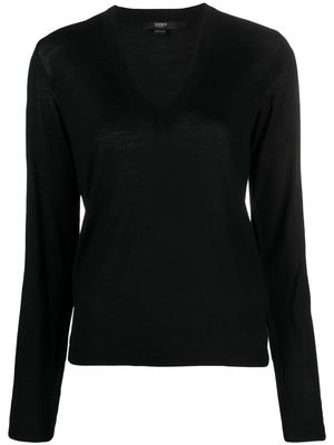 Seventy lightweight V-neck wool jumper - Black