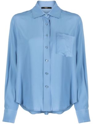 Seventy long-sleeve satin-finish shirt - Blue