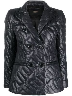 Seventy peak-lapels padded-design blazer - Black