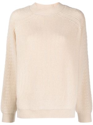 Seventy ribbed-knit wool-blend jumper - Neutrals