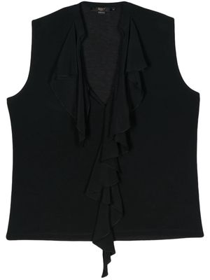 Seventy ruffled sleeveless top - Black