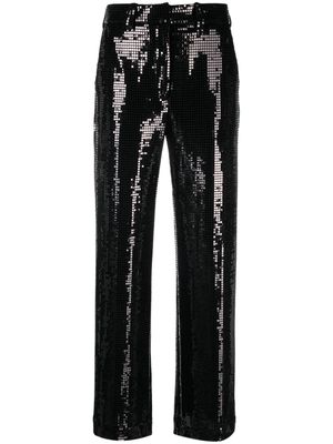 Seventy sequin-embellished straight-leg trousers - Black