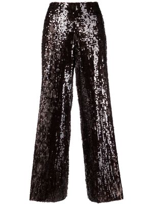 Seventy sequin-embellished wide-leg trousers - Brown