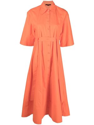 Seventy three-quarter cotton shirt dress - Orange