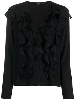 Seventy V-neck ruffled blouse - Black