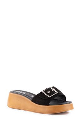 Seychelles Cherry Platform Wedge Slide Sandal in Black