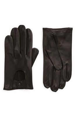 Seymoure Washable Leather Driver Gloves in Black