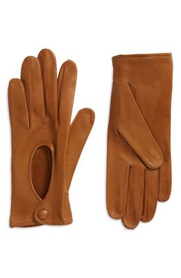 Seymoure Washable Leather Driver Gloves in Camel