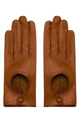 Seymoure Washable Leather Driving Gloves in Camel