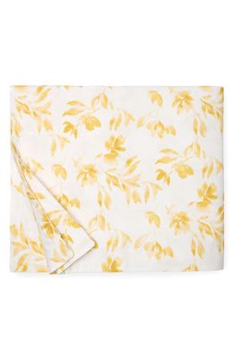 SFERRA Procida Floral Cotton Percale Duvet Cover in Banana